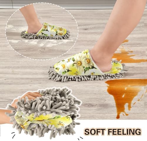 Kigai Microfiber Slippers Yellow Wildflowers