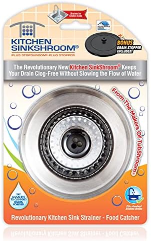 SinkShroom Clog-Free Sink Strainer Basket with Stopper 1