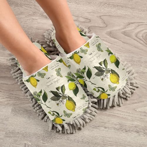 Sinestour Lemon Tree Mop Slippers for Floor Cleaning 1