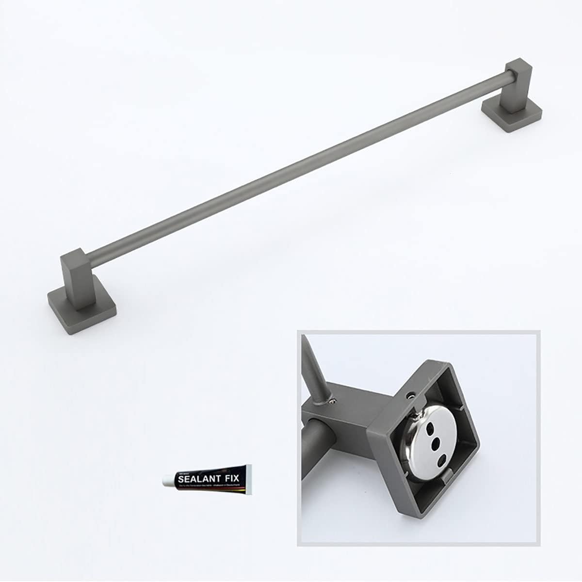 BOCbco Towel Rail Wall Mounted Grey 30Cm Single Pole