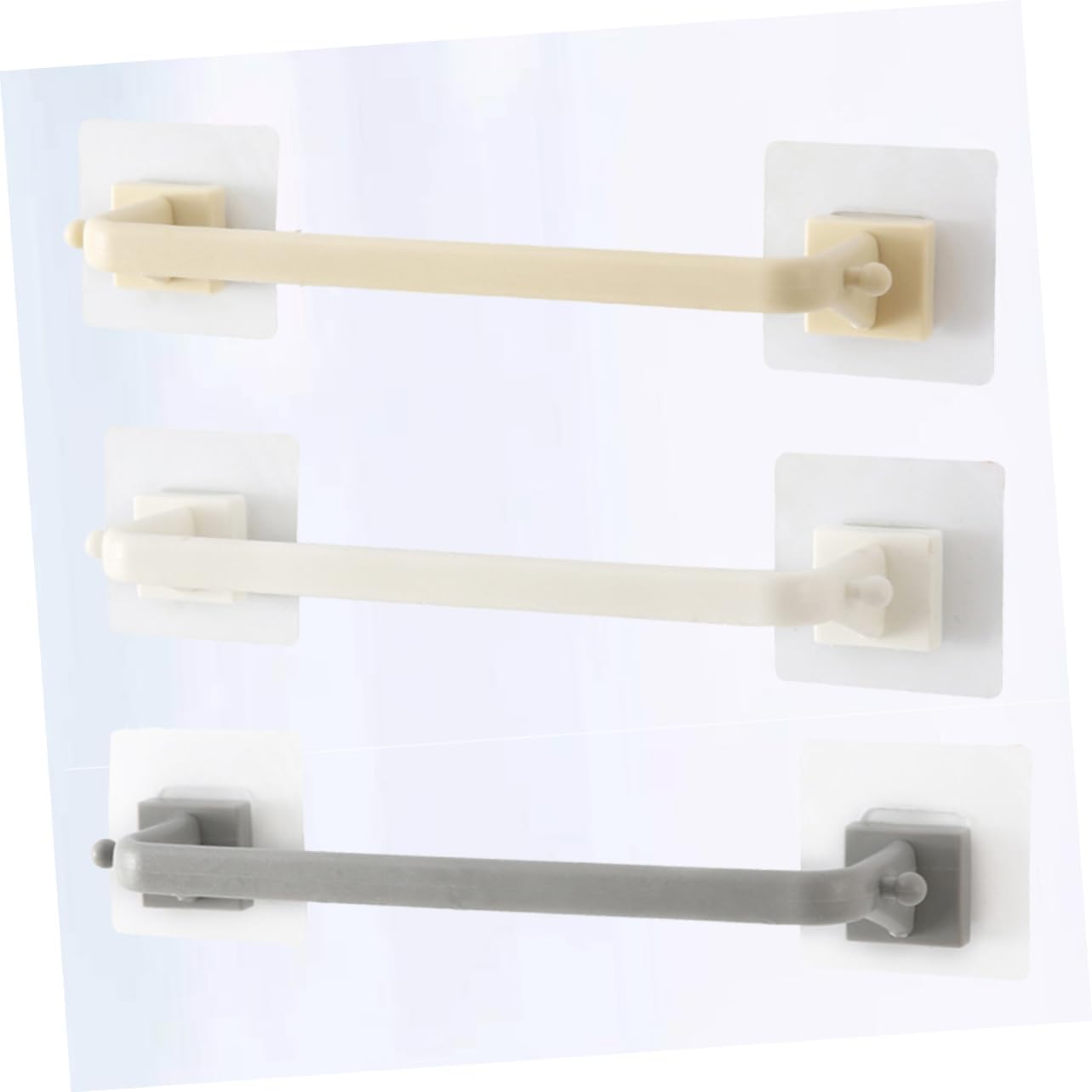 STOBOK 2Pcs Plastic Towel Bar Set Durable Space Saving Bathroom Holder