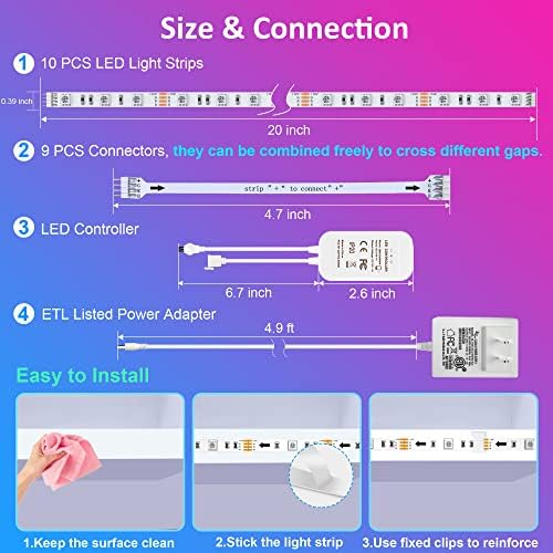 Maylit 10 PCS Smart RGB Under Cabinet Lights Kit