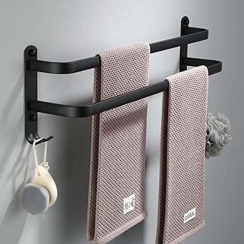 TYZK Wall-Mounted Towel Rack Matte Black 30-50 CM Space-Saving