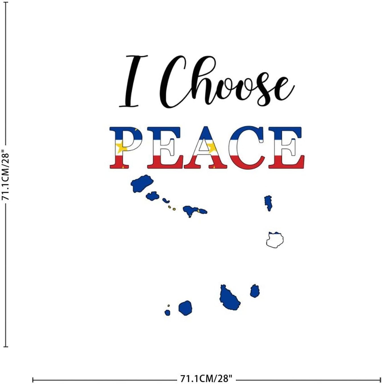 Peace Cabo Verde City Skyline Wall Decor Sticker