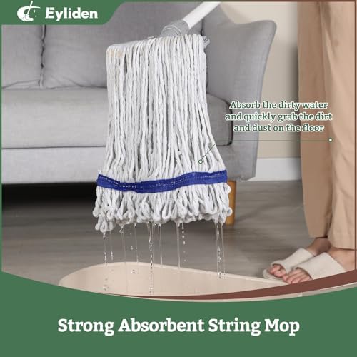 Eyliden Heavy Duty String Mops with 2 Reusable Heads