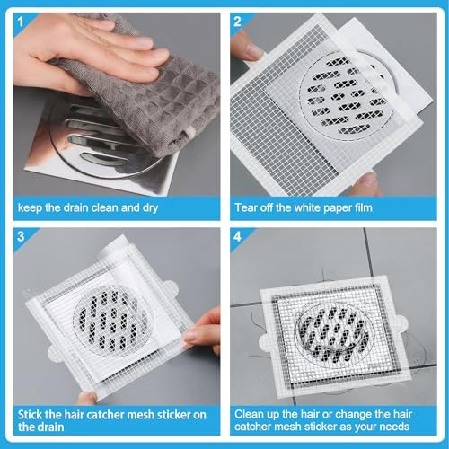 Qoosea 30 Pack Disposable Drain Hair Catcher