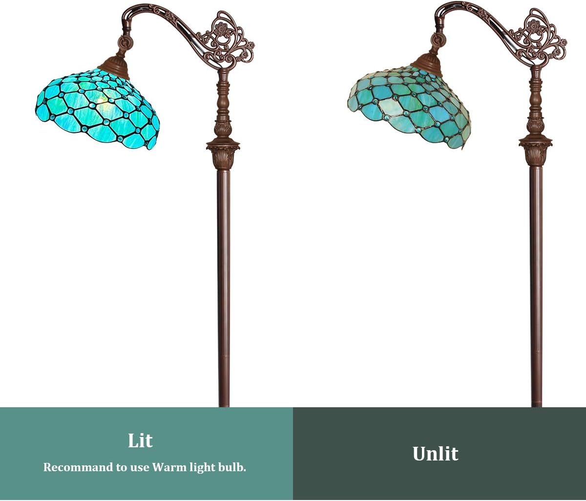 Capulina Tiffany Floor Lamp with Adjustable Angle