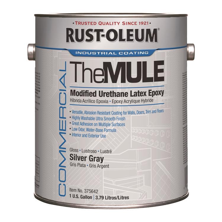 Rust-Oleum Modified Urethane Latex Epoxy 1 Gal Silver Gray Gloss