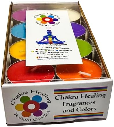 Chakra Colored Scented Tealight Candles 16 Pcs