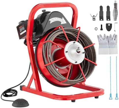 VEVOR Drain Cleaner Machine 50FT 38 Inch with 4 Cutters 1