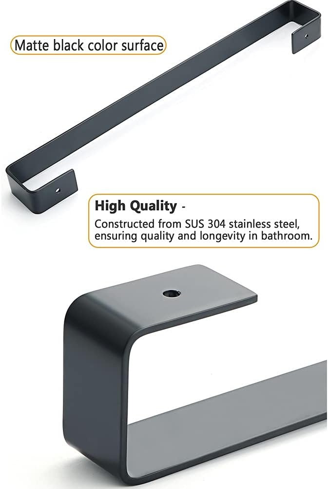 BOCbco 40Cm Towel Rail Black White Wall Mount 1