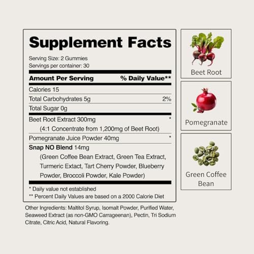 Snap Supplements Heart Beet Gummies 60 Count