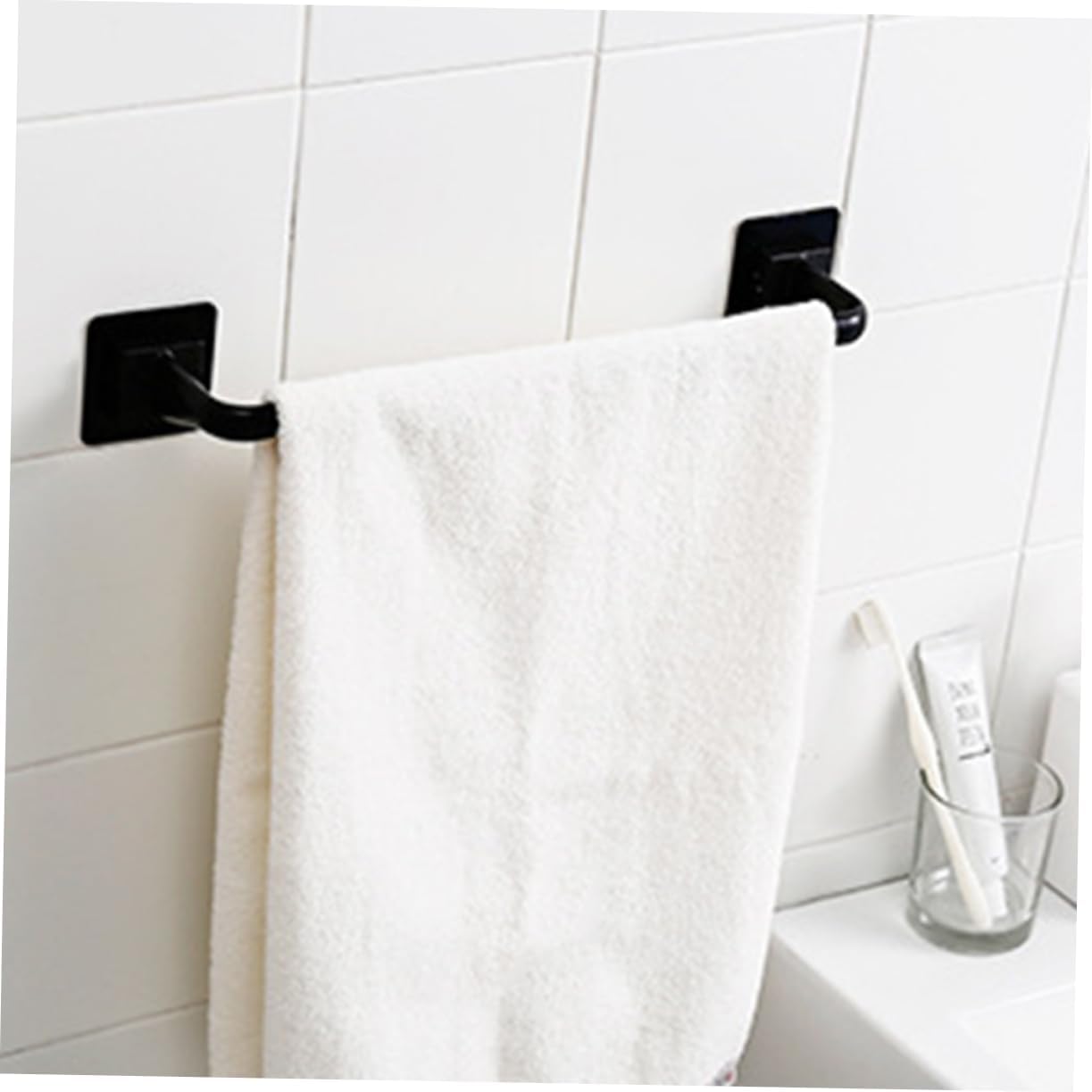 NUOBESTY Plastic Towel Bar Black