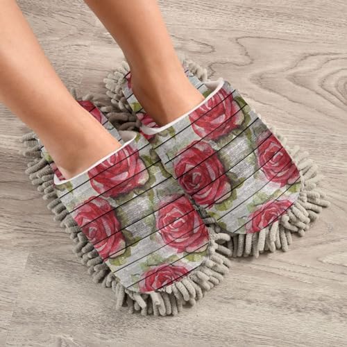 Kigai Microfiber Slippers with Wooden Floral Design