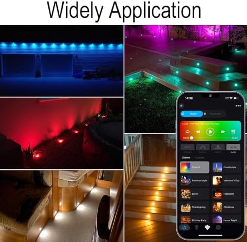 Sumaote LED Deck Lights Kit - 30pcs RGBW WiFi Smart Outdoor Landscape Lighting