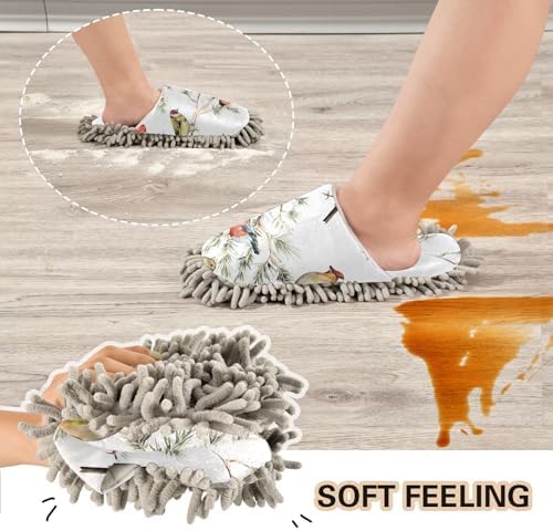 Sinestour Mopping Slippers with Microfiber Pads for Floor Cleaning
