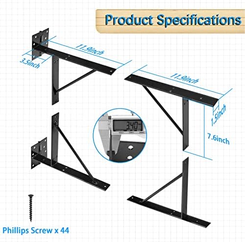 Heavy Duty Iron Fence Gate Corner Brackets Kit