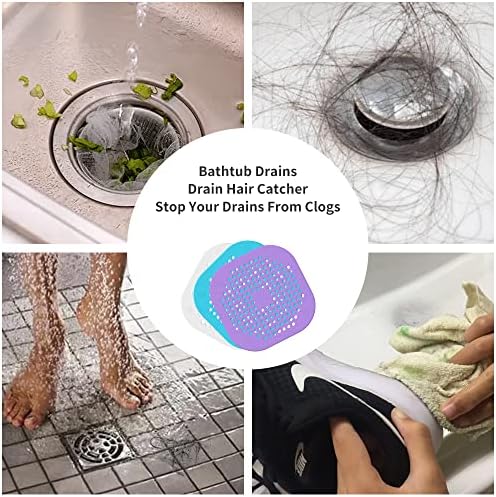 LIEVUIKEN Drain Hair Catcher 2 Pack with 4 Suction Cups