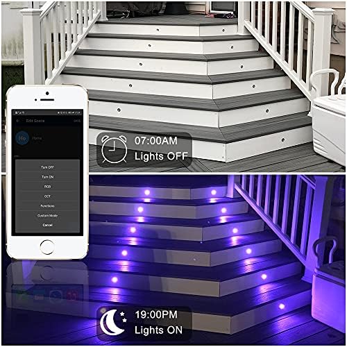 Sumaote 10pcs LED Deck Light Kit - WiFi Smart RGBW Recessed Landscape Lighting