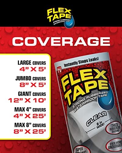 Flex Tape 8 in x 5 ft 2-Pack Black Waterproof Tape