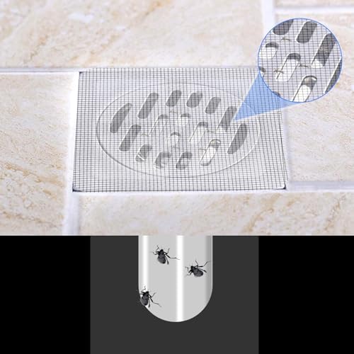 50 Pcs 4x4 Inch Disposable Hair Catcher Mesh Stickers for Bathroom Drains