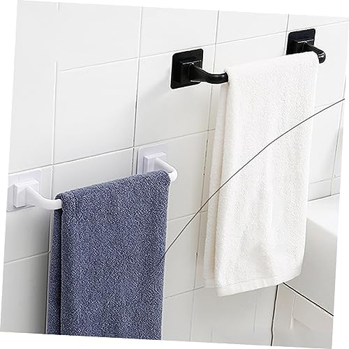 Jojofuny No Drill Plastic Towel Bar Modern Black Design