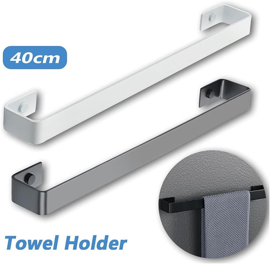 BOCbco 40Cm Towel Rail Black White Wall Mount 1