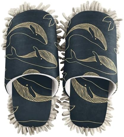 Sinestour Whale Mop Slippers for Floor Cleaning