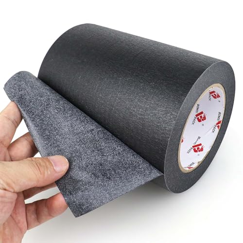 BOMEI PACK 6 Inch Wide Black Masking Tape 55 Yards