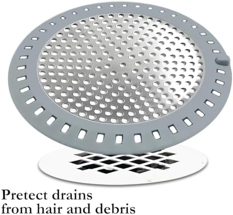 Huntonry Drain Hair Catcher 304 Stainless Steel with Silicone Edge