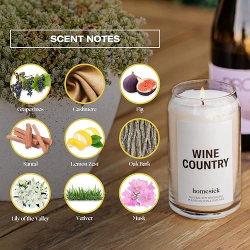Homesick Wine Country Scented Candle - 1375 oz Soy Wax Jar 1