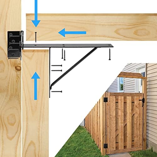 Heavy Duty Iron Fence Gate Corner Brackets Kit