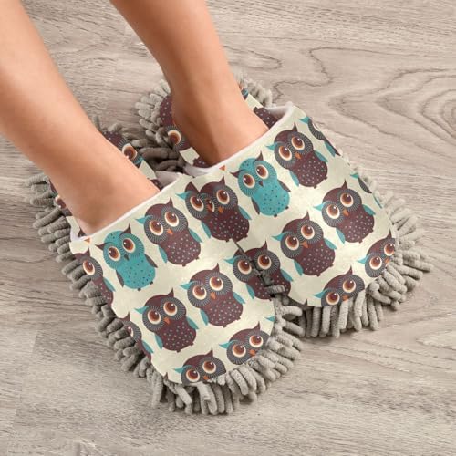 Sinestour Owl Mop Slippers for Floor Cleaning 1
