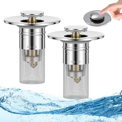 KENYOS 2pcs Bathroom Sink Hair Catcher Drain Stopper