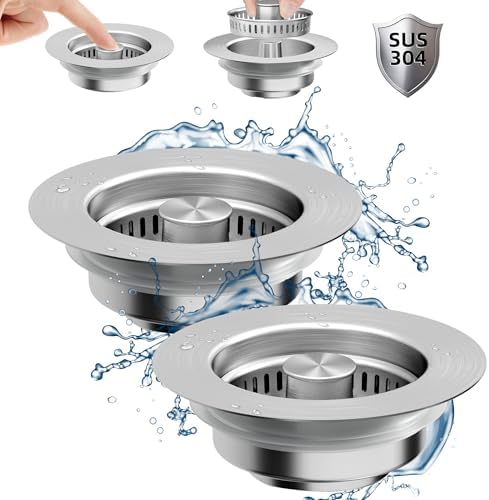 NinjaTiger 3-in-1 Sink Strainer Stopper 2-Pack