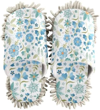 Kigai Microfiber Slippers Blue Wildflowers