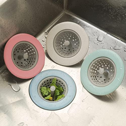 4 PCS Silicone Kitchen Sink Strainer 45 Wide Rim