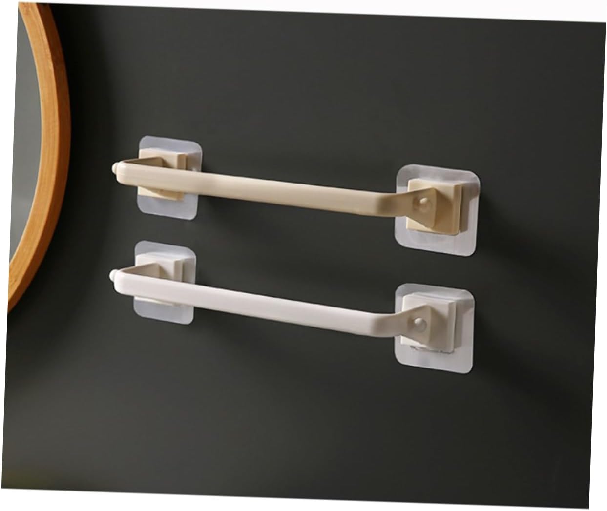 STOBOK 2Pcs Plastic Towel Bar Set Durable Space Saving Bathroom Holder