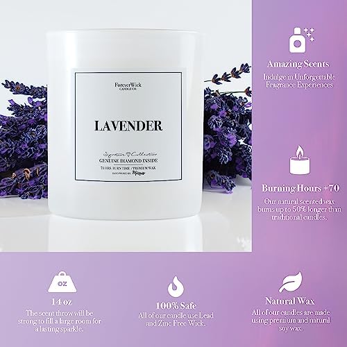 Lavender Magnolia Surprise Candle with Diamond Inside