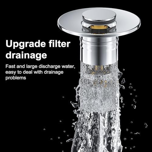 Usofrint Pop Up Sink Stopper Universal Stainless Steel Drain Strainer 1