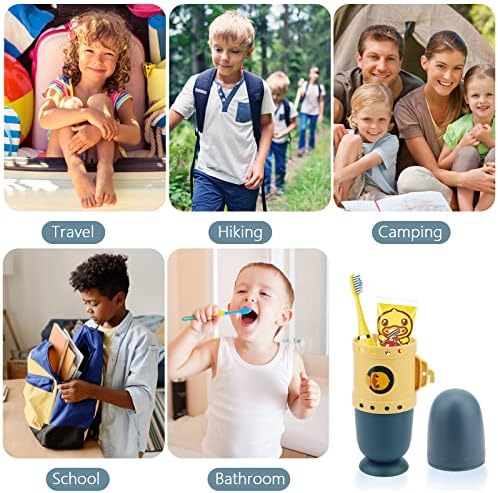 Pwsap Toothbrush Travel Case with 3-in-1 Design Blue