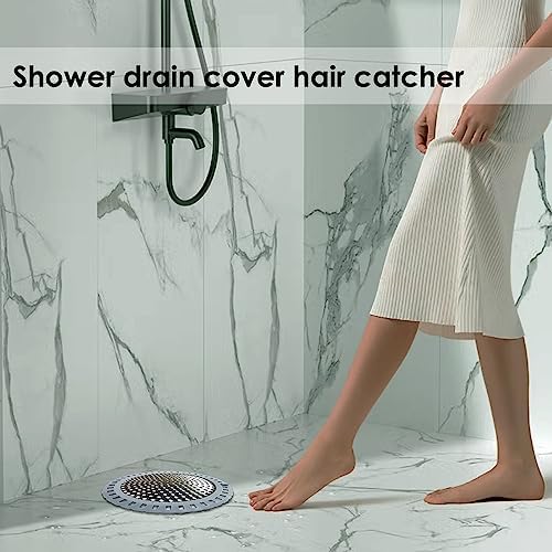 Huntonry Drain Hair Catcher 304 Stainless Steel with Silicone Edge
