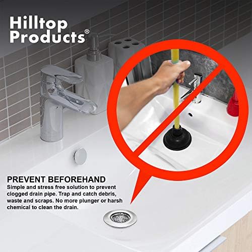 4 Pack Bathroom Sink Strainers and Stopper Plug Combo