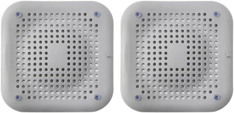 Surakey 2 Pieces Shower Drain Hair Catcher with Suction Cups
