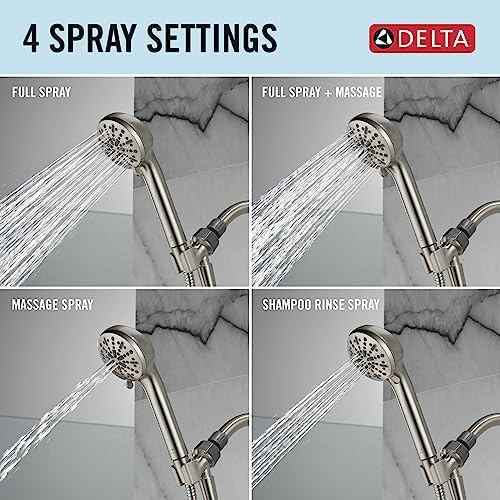 Delta 4-Spray Handheld Shower Head Brushed Nickel 25 GPM 75413DSN