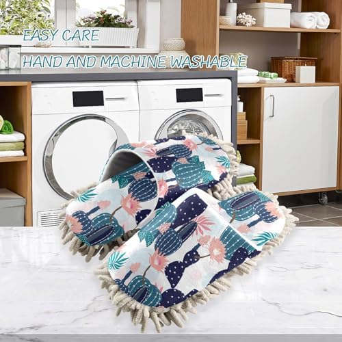 Sinestour Cactus Flowers Mop Slippers for Floor Cleaning