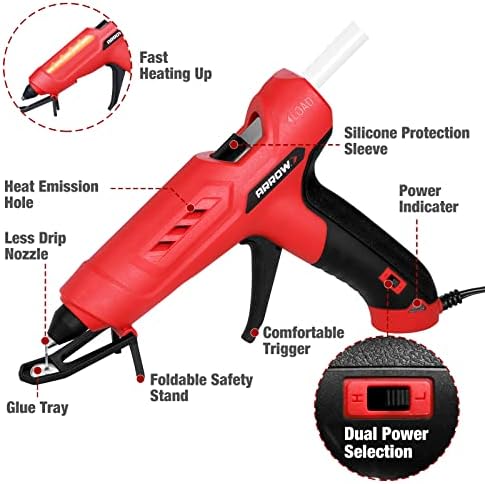 Arrow GT100DT Dual Temp Glue Gun Kit with 12 Sticks
