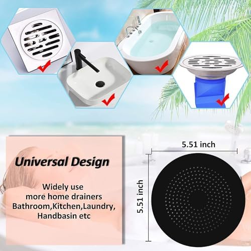 6 Pack Hair Catcher with Suction Cups for Shower and Sink 1