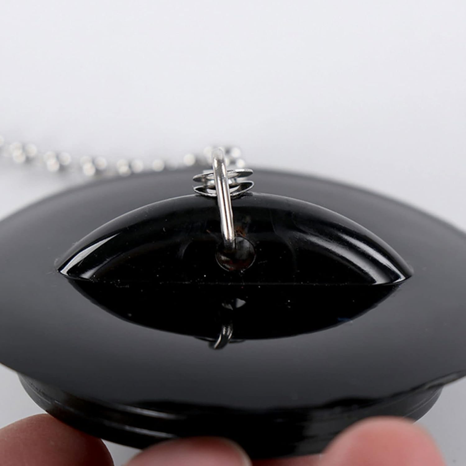 Bathroom Sink Drain Stopper with Chain Rubber Plug 1