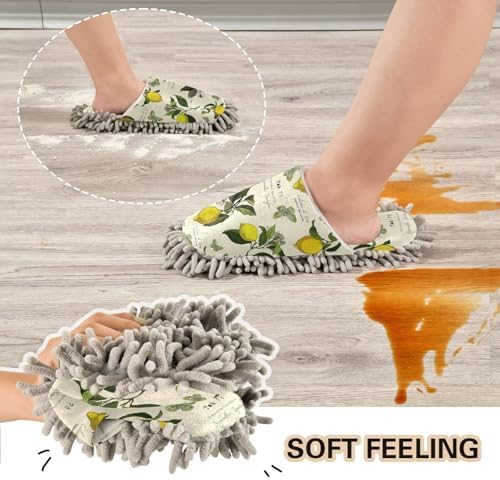 Sinestour Lemon Tree Mop Slippers for Floor Cleaning 1